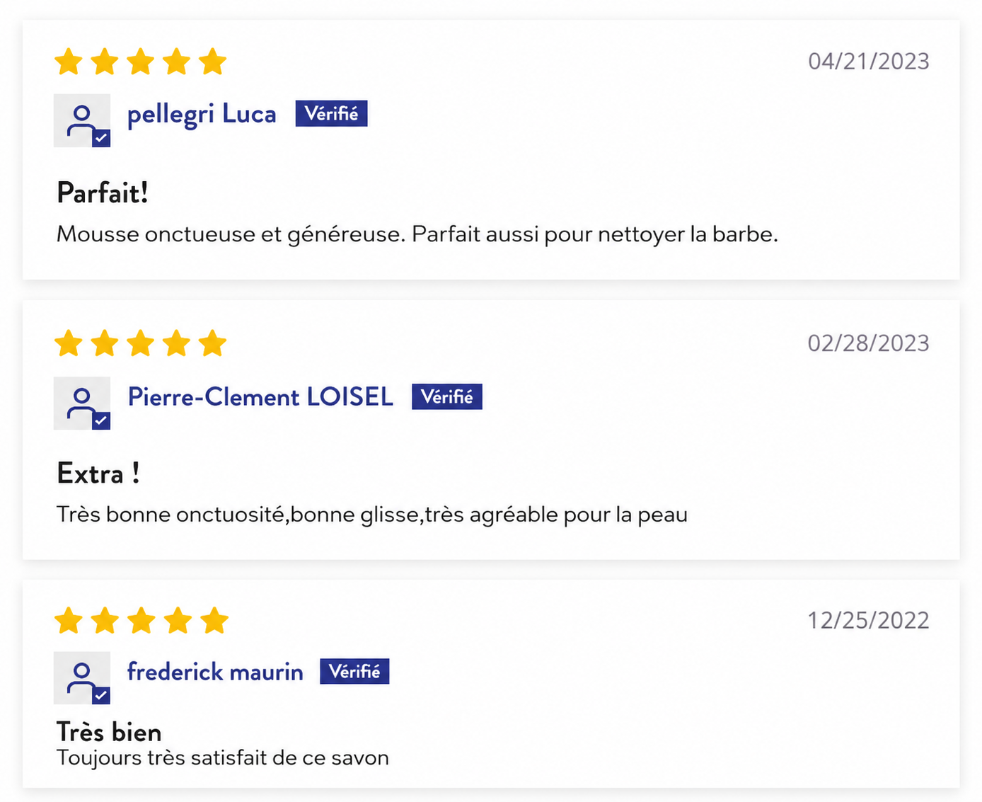 Avis clients 5 étoiles sur le savon au charbon actif Monsieur Barbier pour le visage et la barbe