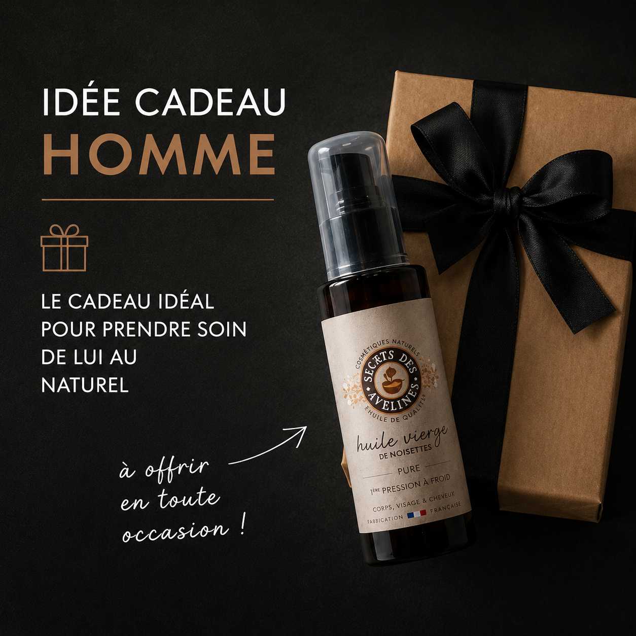 Huile de Noisette Bio 100 ml  🌰 Visage • Barbe • Cheveux