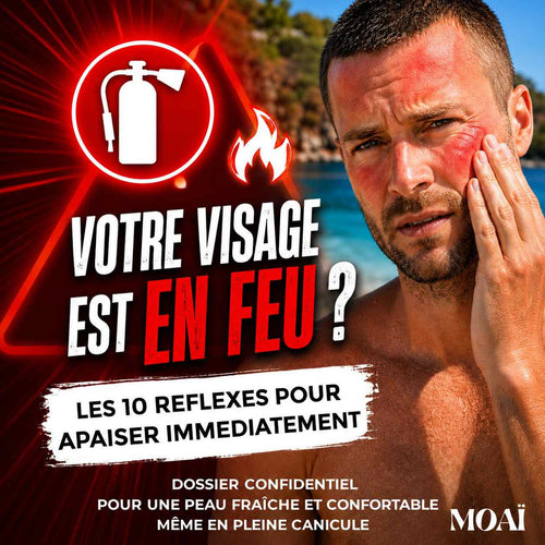 Ebook gratuit visage en feu : 10 réflexes pour apaiser une peau masculine échauffée en été