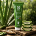 Gel d'aloe vera naturel pour le visage, soin hydratant et apaisant pour homme. Texture légère qui hydrate la peau, calme les rougeurs et procure une sensation de fraîcheur.